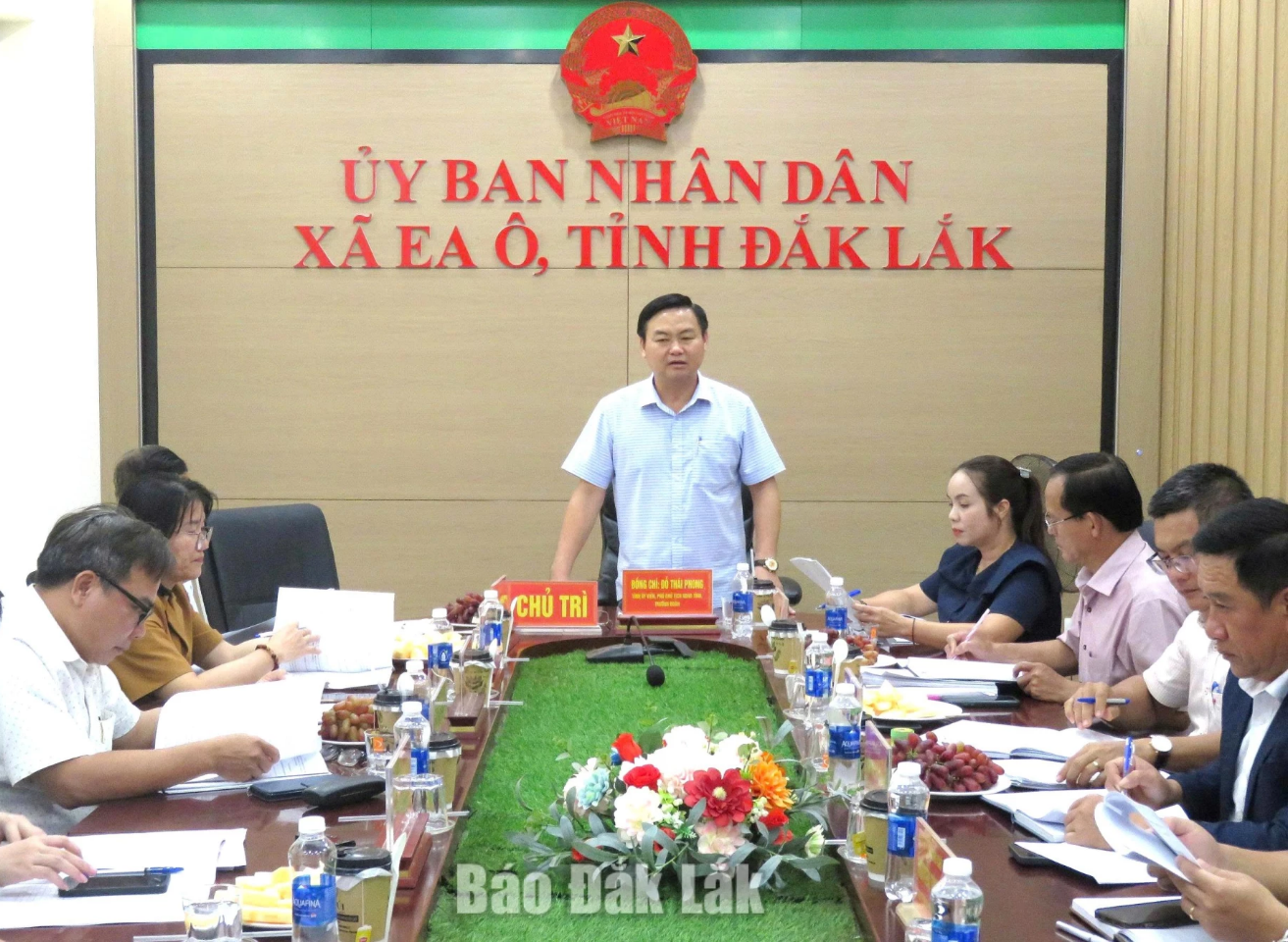 Đoàn Kiểm tra, giám sát số 519 làm việc với Đảng ủy xã Ea Ô